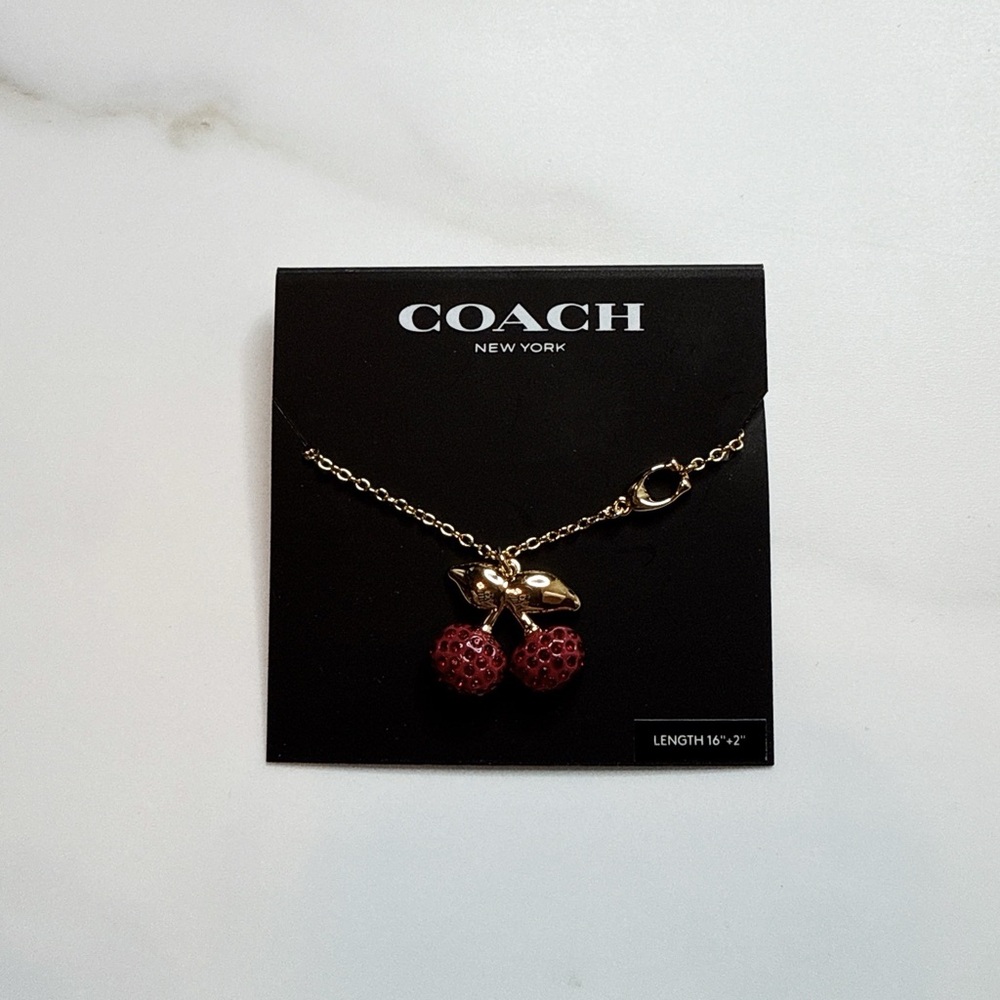 NWT Coach Cherry Pendant Necklace